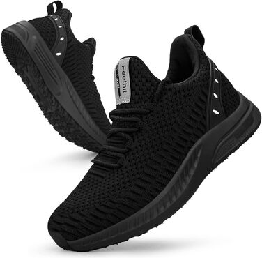 Жіночі кросівки Feethit для бігу та фітнесу. Легкі, дихаючі, з гумовою підошвою. Розмір 39 EU, чорний колір.