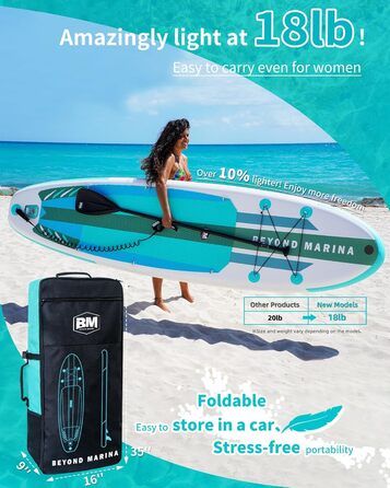 Надувна SUP-дошка BEYOND MARINA 320×81×15 см з веслом, сидінням, рюкзаком, насосом для сап-серфінгу та водного спорту