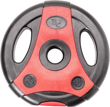 Диски для штанги Bad Company K-Grip з ручками, пластикове покриття, 30/31 мм, 2,5-10 кг (пара) або набір 7,5-30 кг