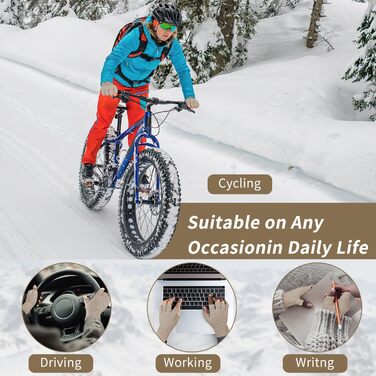 Рукавички без пальців SUTIYO для чоловіків та жінок, кашемірове в'язання, теплі, для водіння, їзди на велосипеді, спорту (бежеві)