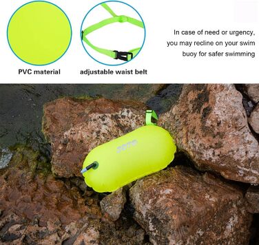 Надувна буйка для плавання JOTO (2 шт.) з поясом, безпека у відкритій воді та для триатлону, помаранчево-жовта