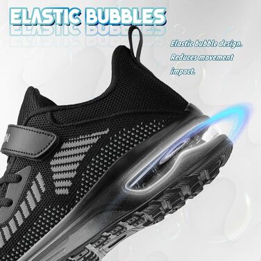 Дитячі кросівки ASHION для хлопчиків та дівчаток: м'які, гнучкі, стабільні, для фітнесу та занять у залі, розмір 35 EU, чорно-сірий