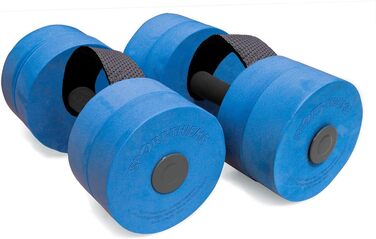 Гантелі для аквафітнесу Sport-Thieme з петлею на ручці | Гантелі для плавання з оптимальною плавучістю та опором води | Дві розміри | Шкіряний матеріал, блакитний колір (Senior, Senior)