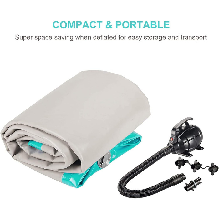 Надувна гімнастична матка LSLIFE для дому, 4м, з електричним насосом, для гімнастики, йоги, тренувань дітей