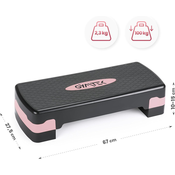 Queenfit Step платформа для аеробіки - регульована фітнес-платформа для дому, 2-рівнева