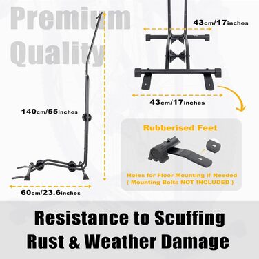 Підставка для велосипеда CyclingDeal - Регульована стійка для паркування велосипедів, вертикальна та горизонтальна - Безпечне та надійне зберігання MTB та шосейних велосипедів