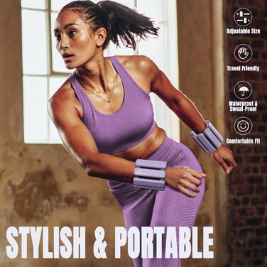 Набір манжет для ніг Sportneer 2 шт. (0,5 кг та 1 кг) для йоги, танців, аеробіки (0,5 кг*2, фіолетовий)