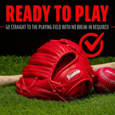 Рукавичка для бейсболу Franklin Sports RTP Kinder Teeball (червона, для правшів) + м'яч - дитячий набір для ті-болу