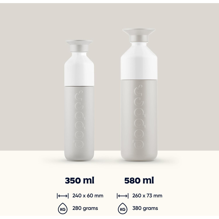 Термос Dopper Insulated Gentle Grey 350 мл – двошаровий, нержавіюча сталь, не протікає, зберігає тепло до 9 годин, холод до 24 годин, для води, кави, чаю