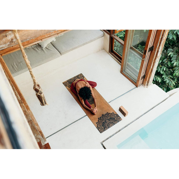 Еко-йога-мат Yoga Design Lab з корка для гарячої йоги, преміум-якість, з ременем для перенесення