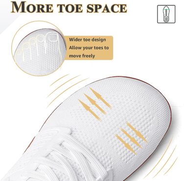 ASHION Взуття для ходьби та бігу без шкарпеток (унісекс) – широкі, для жінок та чоловіків, розмір 42 EU, колір коричневий