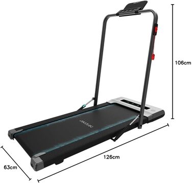 Біговий доріжка Cecotec Faltbare для початківців, LED-дисплей, транспортні ролики, динамік, тримач для пляшок, вимірювач пульсу, чорний