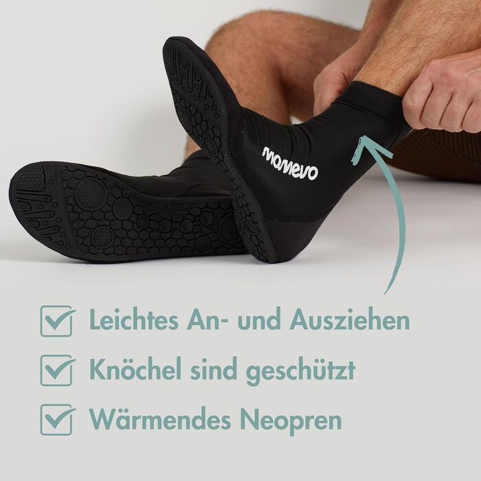 Водні шльопанці Splashies - Нековзкі дихаючі шльопанці з неопрену з міцною підошвою - Захист від гострих предметів для комфортного ходіння на пляжі - Унісекс, Чорний, 44/45 EU