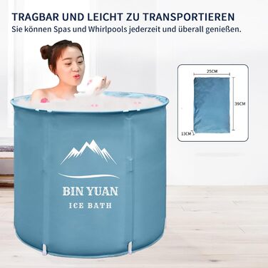Тонна для криотерапії B&Y з кришкою для дорослих, стабільна, для спорту та відпочинку на відкритому повітрі