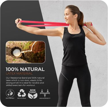 Фітнес-еластичні стрічки з 5 рівнями опору, латексні фітнес-стрічки з сумкою, для м'язів, пілатесу, йоги вдома, в спортзалі, для тренувань. Королівський фіолетовий колір для різного опору (багатобарвні).