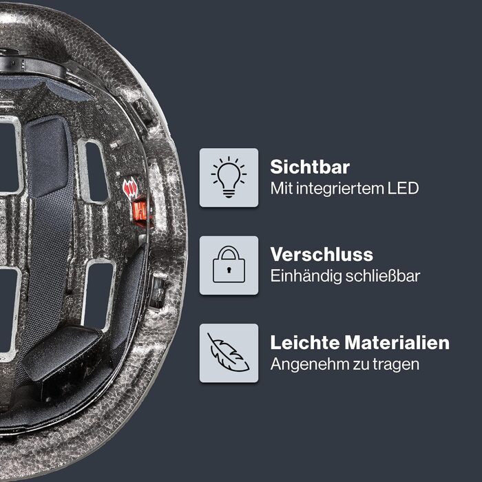 Велосипедний шолом Uvex City 4 з LED-ліхтарем, легкий, для міста, для чоловіків і жінок, регульований розмір