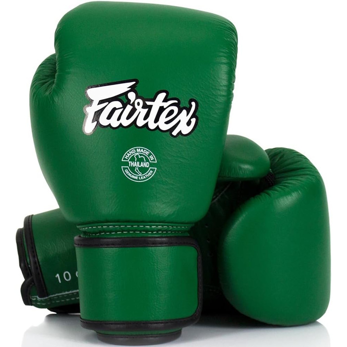 Боксерські рукавички Fairtex BGV16, шкіряні, 10 Oz, зелений (для боксу та муай-тай)