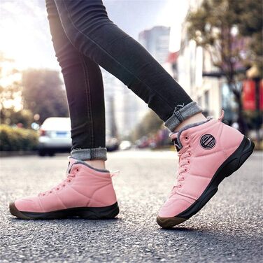 Зимові черевики Azooken для чоловіків та жінок. Теплі трекінгові черевики для ходьби снігом. Водонепроникні зимові черевики, розміри 36-48, колір рожевий