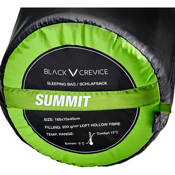 Дитячий спальний мішок Black Crevice для кемпінгу та подорожей (зелений)