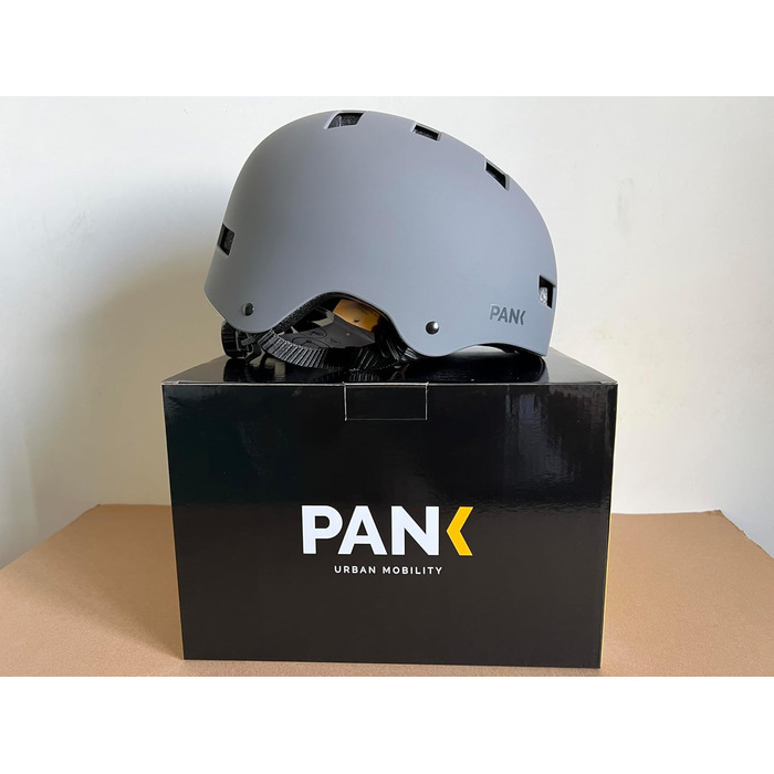 Велосипедний шолом Pank для дорослих з LED підсвіткою, додатковими подушками, регульованим розміром M (55-58 см), для електросамоката, скейтборду, міський, матовий сірий