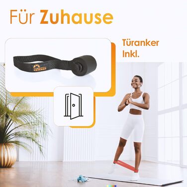 Набір еластичних стрічок для фітнесу Majestic Sport (4 шт.): жовтий, червоний, фіолетовий, чорний