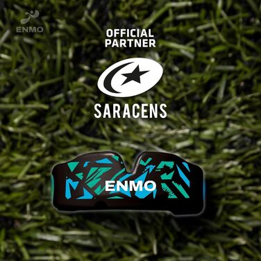 Захисний капу для спорту Enmo Maxilla Pro: для дорослих та дітей (10+), з чохлом. Підходить для регбі, боксу, хокею та контактних видів спорту. Капу з функцією формування під індивідуальну форму, дихальним каналом, тришаровий, білий/блакитний.