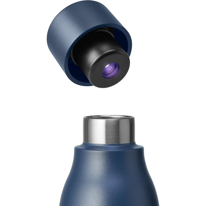 LARQ Bottle PureVis 500 мл – самочищувальна ізольована пляшка з нержавіючої сталі з UV-очищенням води, преміальний дизайн, для подорожей, багаторазова, синя