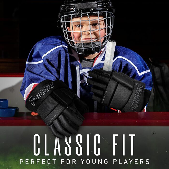 Ківш для хокею Franklin Sports Ice Hockey - Розмір 10' для юніорів - Система фіксації великого пальця - Гнучкий манжет для повного обсягу рухів - Ідеально для дітей