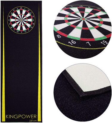 Dart-килимок Kingpower для турнірів, жовтий, 237x80 см, захист підлоги, аксесуари для дартсу, килимок із лінією кидка, дизайн 03