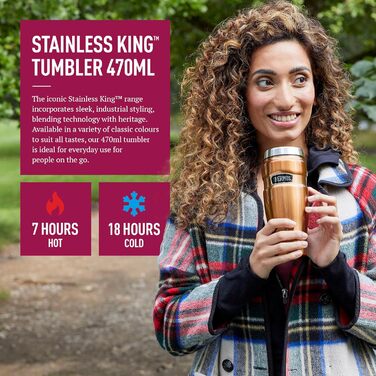 Термокружка Thermos King з нержавіючої сталі, 470 мл, колір малиновий
