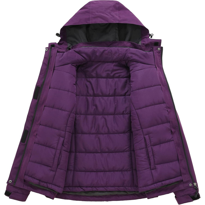 Жіноча куртка 3 в 1 Mountain: вітронепроникна, тепла, для зими та катання на сноуборді. З капюшоном, для походів та активного відпочинку. Колір: темно-фіолетовий (S)