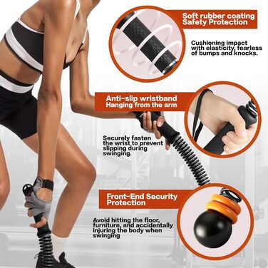 Важкі тренувальні канати, бойові канати без мотузки, бездротові тренувальні канати з регульованим обтяжувачем та ергономічною ручкою