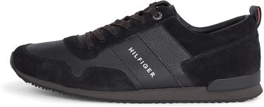 Чоловічі кросівки Tommy Hilfiger Runner Iconic з шкіри та замші (48 EU, чорний)