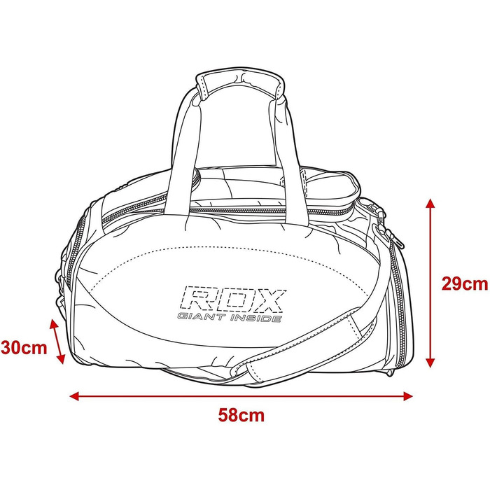 Спортивна сумка RDX з відділенням для взуття, рюкзак для залу, боксу та трекінгу, унісекс, червоний/чорний