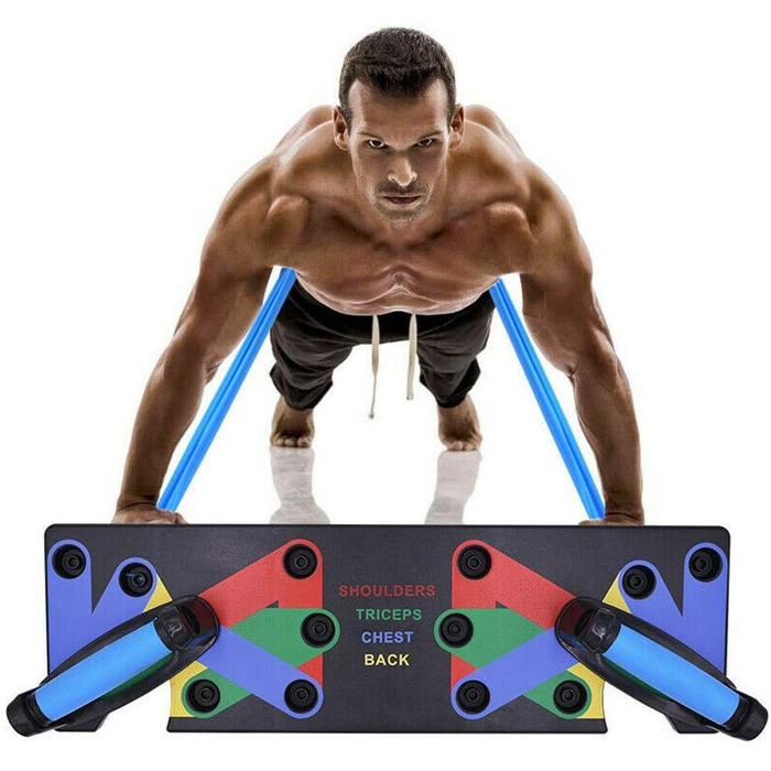 Лежанка для віджимань 9-в-1 для чоловіків, тренажер для фітнесу, підтримка для пресу, розвиток м'язів грудей, рук та пресу