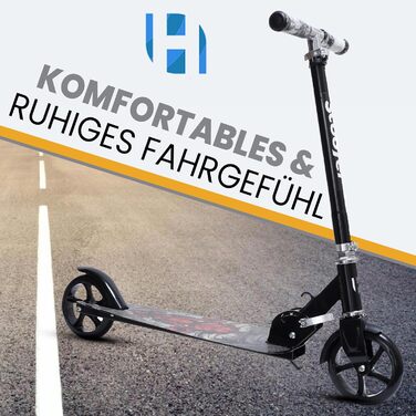 Самокат дитячий Habib Cityroller складаний, регульований, для дітей та підлітків (6-16 років), чорний