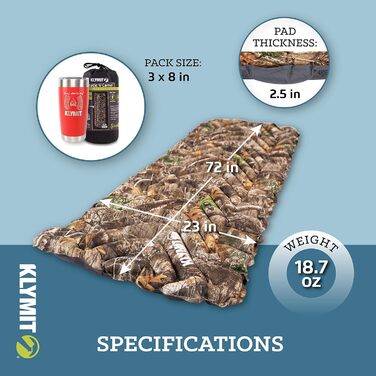 Каремат Klymit Static V Real Tree Edge 2020 - туристичний килимок для сну
