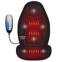 Масажне сидіння Snailax з піною-пам'яттю та підігрівом, масажна подушка з вібрацією для спини та шиї, масажер для спини для дому та офісу, сидіння, подарунок для чоловіків/жінок, чорний