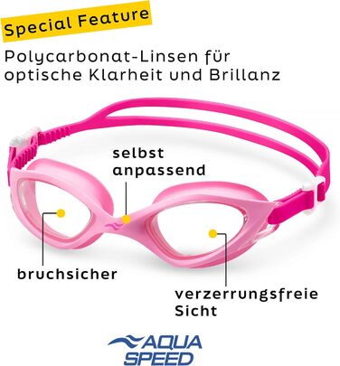 Плавальні окуляри Aqua Speed SERENITY 03 для дорослих, дзеркальні, антифог, UV-захист, силіконовий ремінець, рожеві + мікрофібра