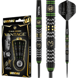 Дротики WINMAU Michael Van Gerwen Vantage 23 г вольфрамові з сталевим наконечником, комплект з оперенням Prism і стержнями Vecta