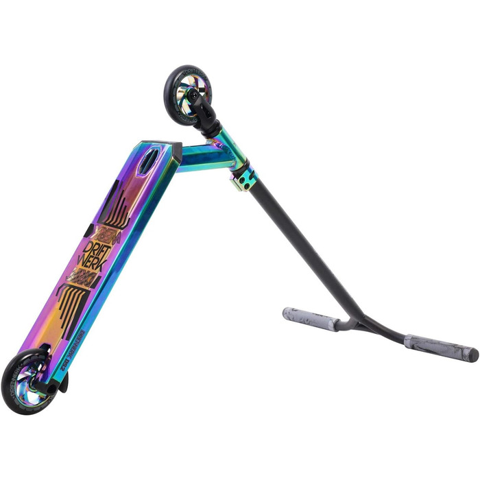 Трюковий самокат Driftwerk DS2+ для дітей, неохром, веселка, фристайл
