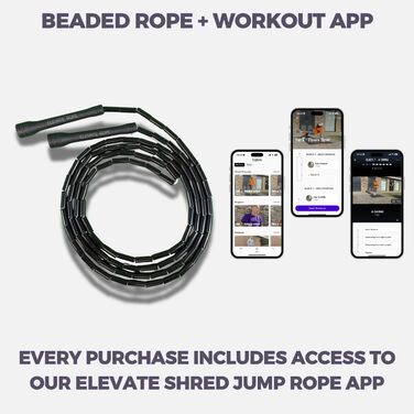 Стрибкове канат Elevate Rope Professional з перлами, 3м, регульований, полісний шнур, для фрістайлу, кардіо та трюків, для всіх рівнів, чорний