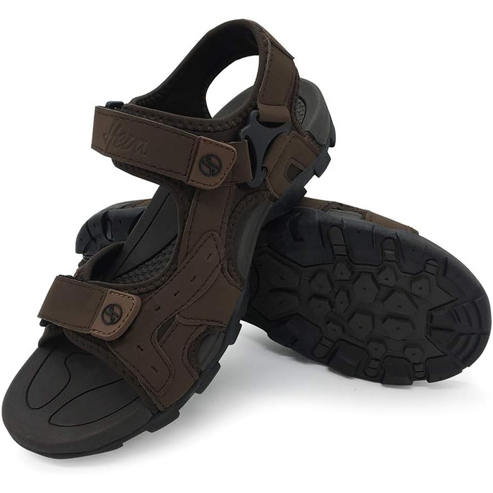 Чоловічі сандалі HEVA шкіряні для активного відпочинку, спорту, трекінгу та походів 43 EU коричневі