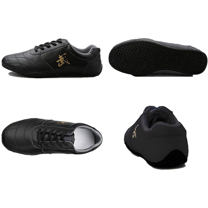 Жіноче взуття для бойових мистецтв VIBLiSS: легкі кросівки для Qigong, Kung Fu, Taichi. Антиковзаючі шкіряні тренувальні кросівки. Білий (40 EU, Чорний)