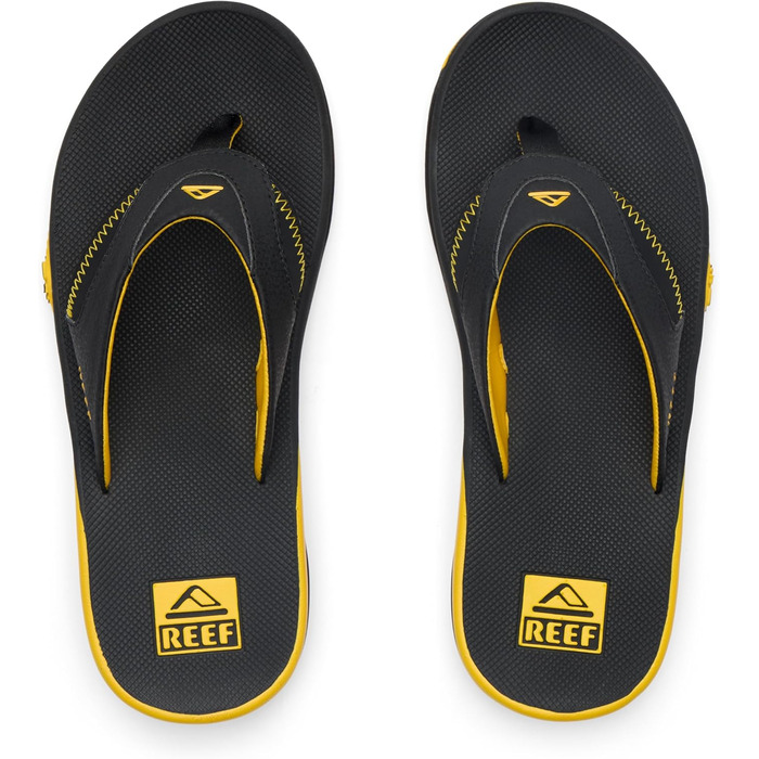 Шльпанці Reef Fanning Pregame для чоловіків (43 EU, чорний та жовтий)