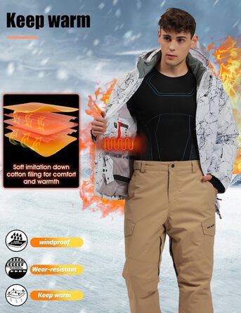 Чоловічий зимовий комбінезон для сноубордингу та катання на лижах. Водонепроникний, вітростійкий, теплий. XL, чорний.