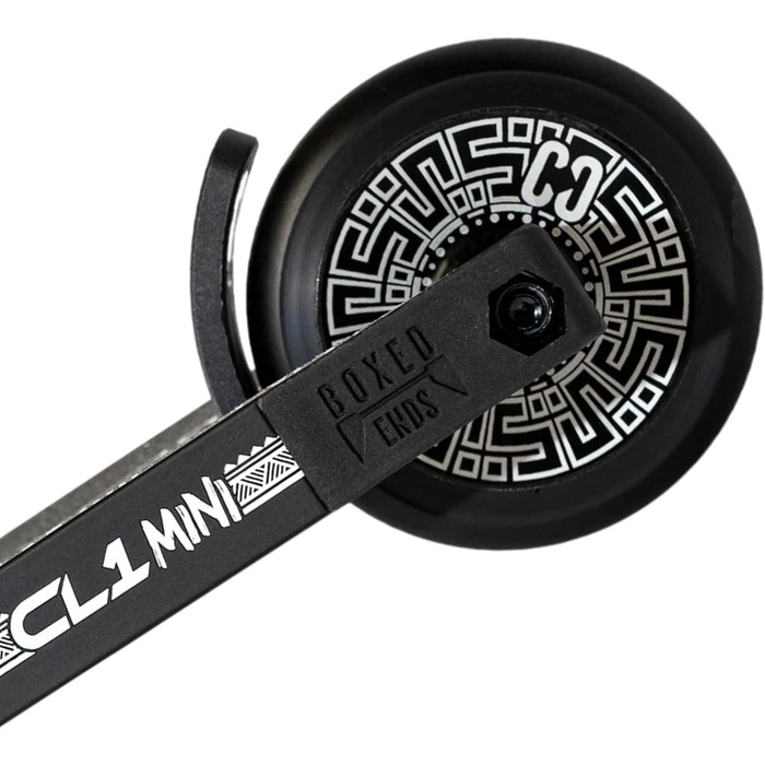 Скутер трюковий CORE Trick Tretroller 110mm, ABEC 9, для початківців та професіоналів, від 5 років, регульована висота 78-95 см, + наліпка Fantic26 (Park CL1 Mini H=75, чорний)