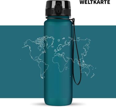 Бутилка для води 720°DGREE uberBottle 1 л з ситечком, зелена, Tritan, BPA-free, герметична, для спорту, фітнесу, університету, велоспорту, outdoor, багаторазова, Softtouch