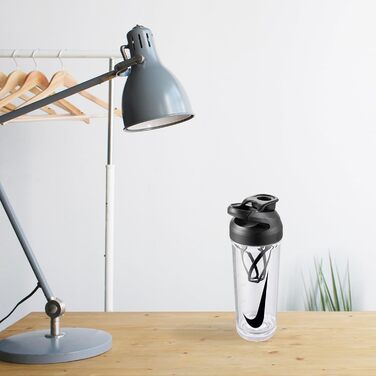 Пляшка для води Nike Hypercharge Shaker 709 мл, прозора/чорна, для дорослих, унісекс