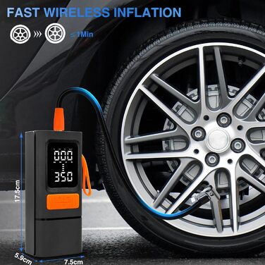 Портативний електричний насос-компресор AAMHHM 150 PSI для велосипедів, мотоциклів, авто і м'ячів, акумуляторний